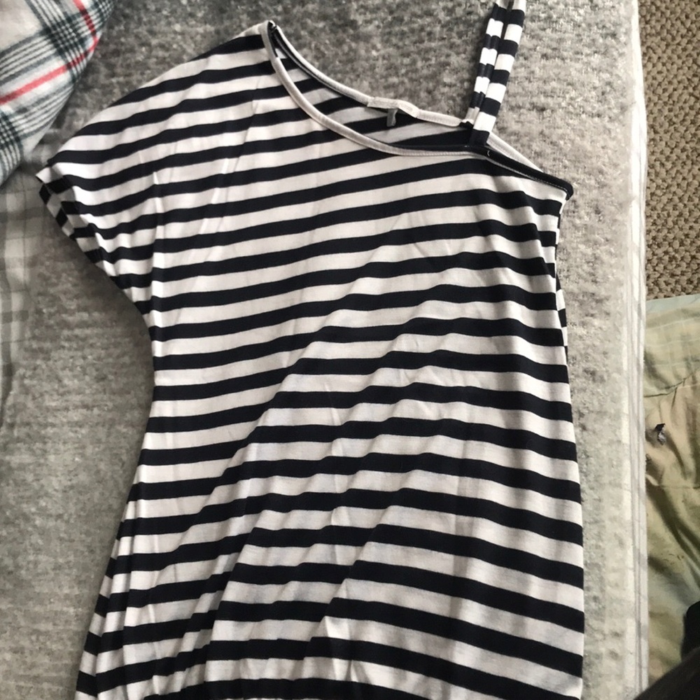 Charlotte Russe Striped One Shoulder Top
